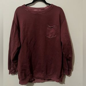 Aerie oversized maroon crewneck pullover sweatshirt. Size M